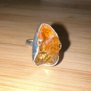 .925 Real Citrine Silver Ring